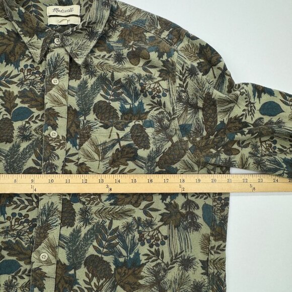 Madewell Men’s M Sunday Flannel Perfect Shirt Pine Cone Vetiver Green - Picture 4 of 9
